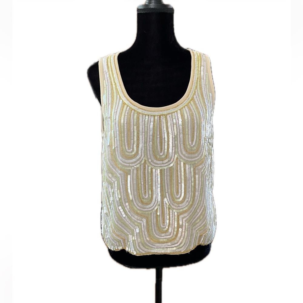 Anthropologie Hazel Silver & Gold Sequin Blouse